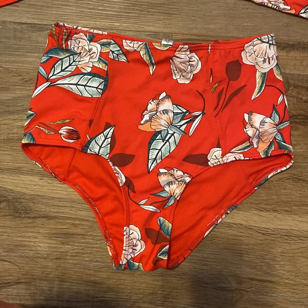 Red Floral Bikini